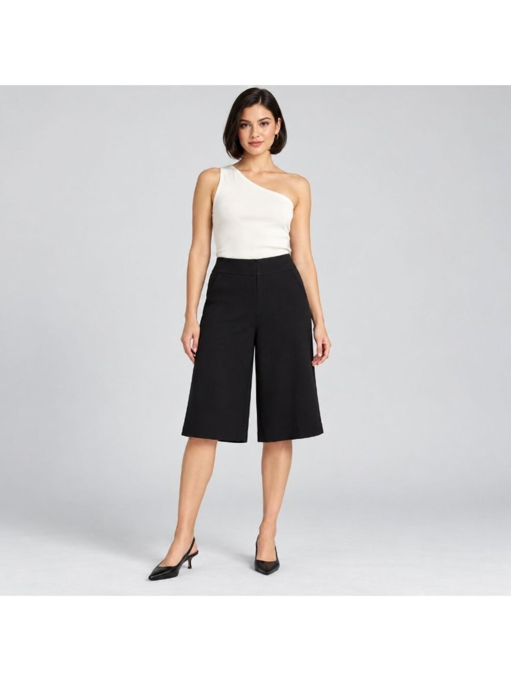 Culottes Black Cropped Pants Size 9/10 With Pockets Maurices